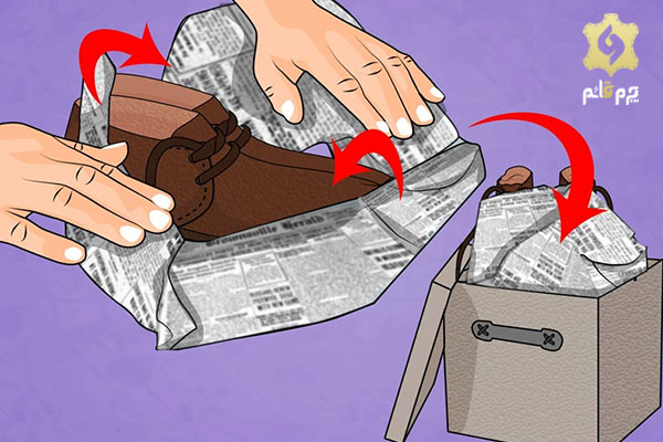 چرم را با روزنامه بپوشانید