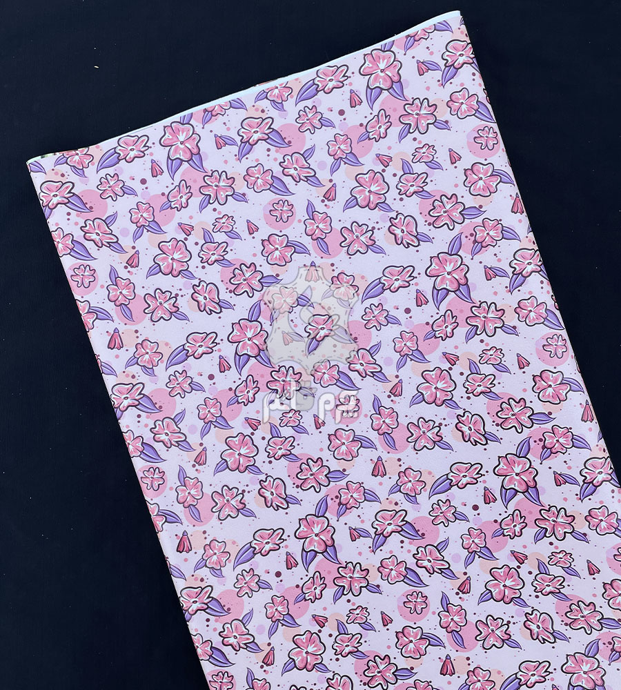 چرم فانتزی طرح گل آبنباتی