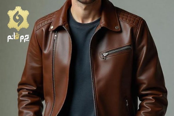 کت چرم مردانه قهوه ای 